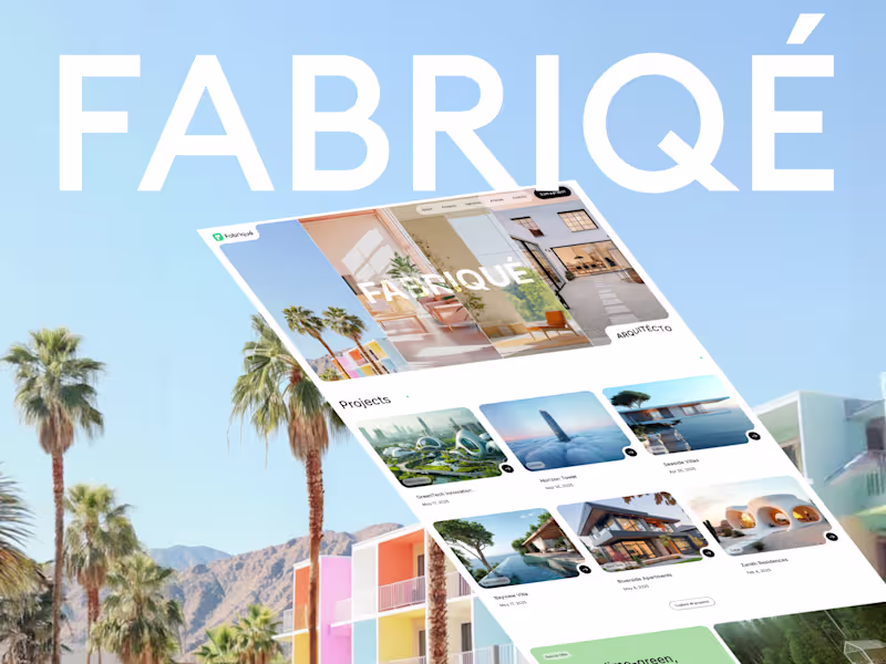 Cover image for Fabrique · Architect Studio Framer Template is