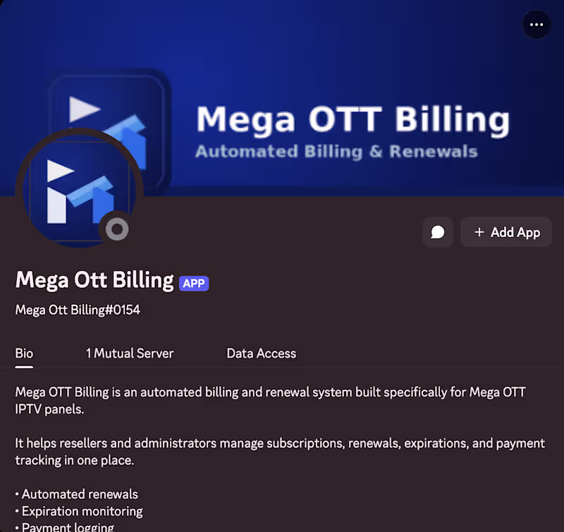 Cover image for IPTV Payment Manager Bot
Mega OTT