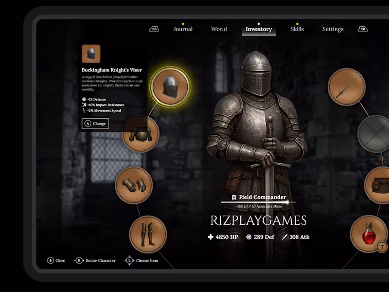 Cover image for Medieval RPG Game Inventory UI