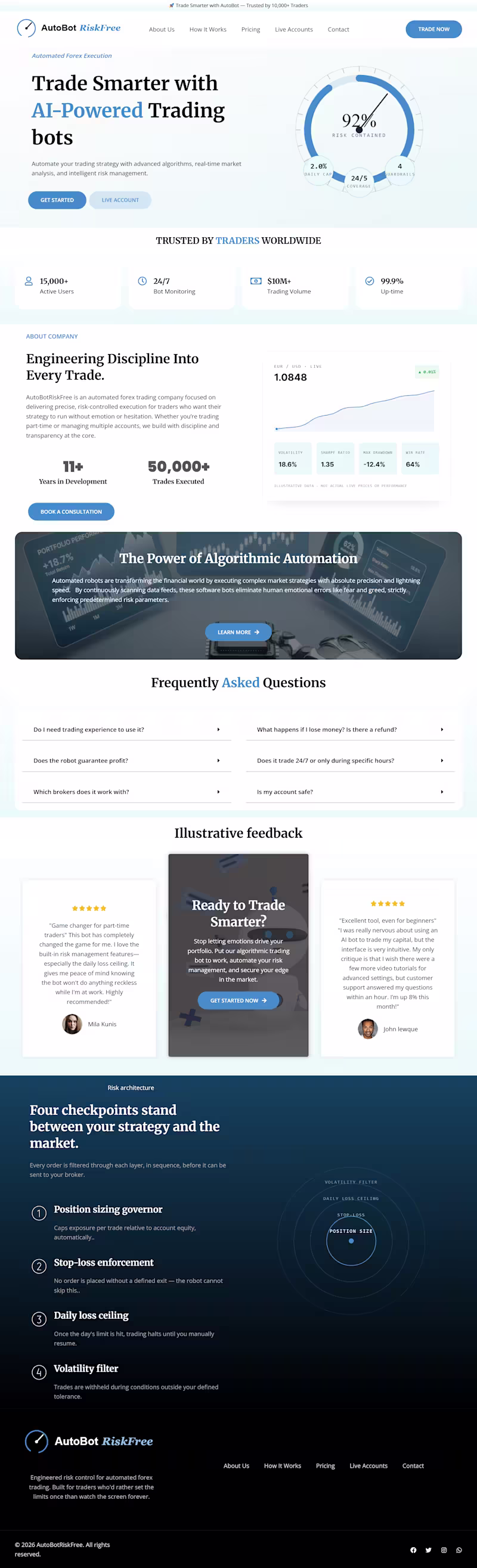 Cover image for Modern AI Trading Bot Website