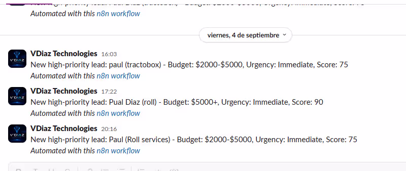 Cover image for Instant Slack alerts for high-priority leads. The n8n workfl...