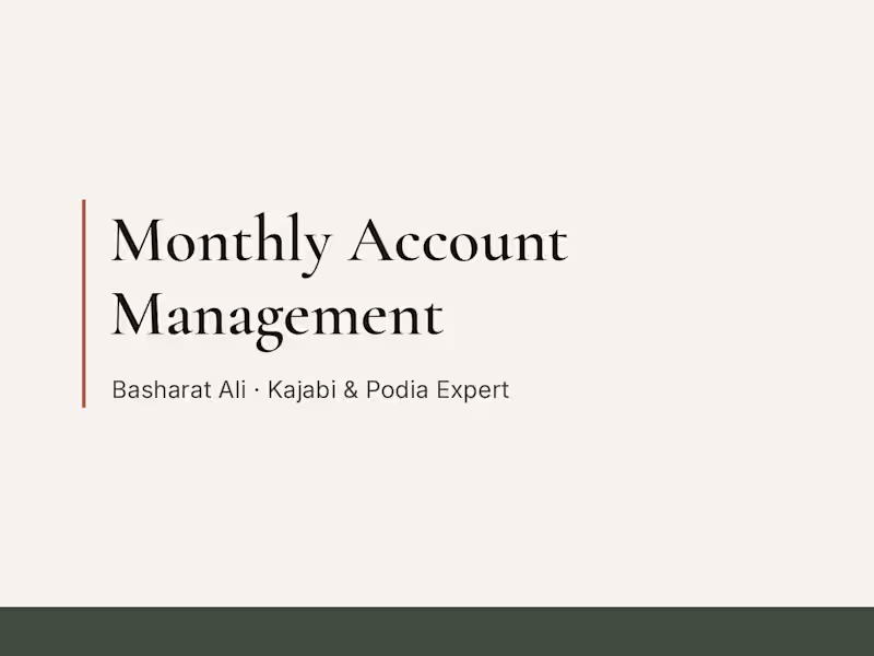 Cover image for Monthly Account Management