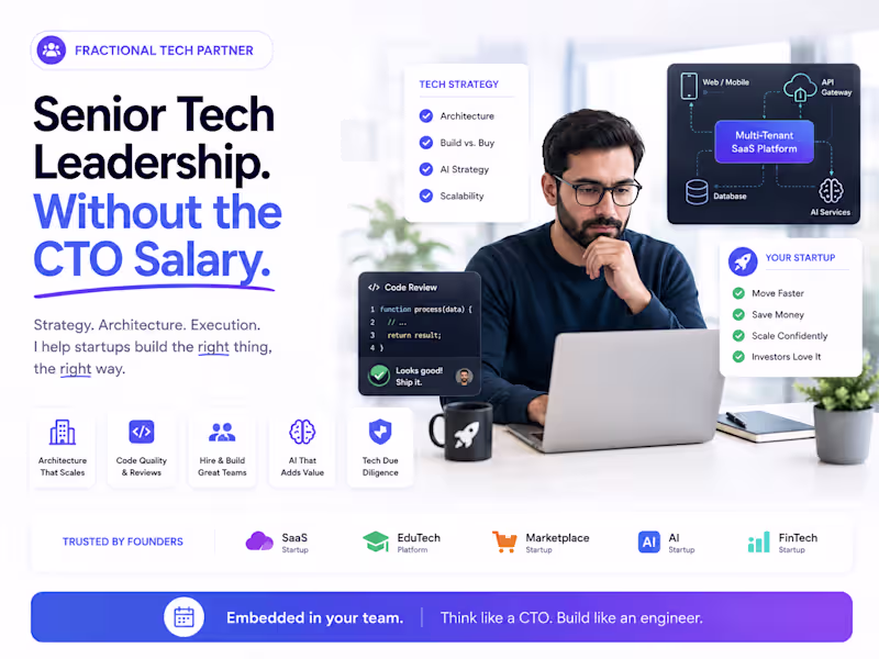 Cover image for Fractional Tech Partner for Startups