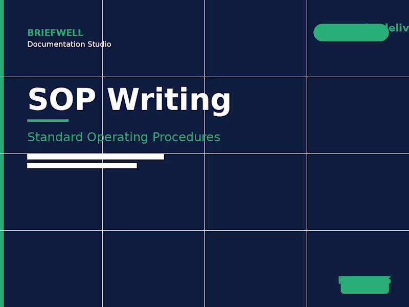Cover image for SOP Writing — Standard Operating Procedures