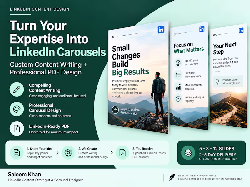 Cover image for LinkedIn PDF Carousel Writing & Design