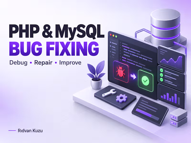 Cover image for I will fix and improve your PHP and MySQL web application