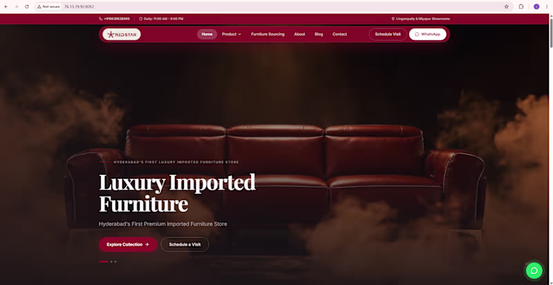 Cover image for RedStar Imported Furniture: Storefront & Sales Platform
