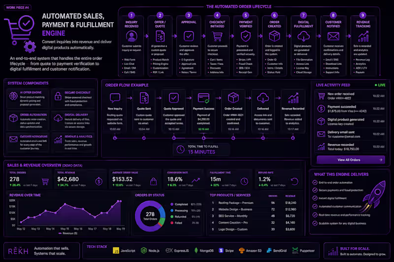 Cover image for Designed an end-to-end commerce automation
