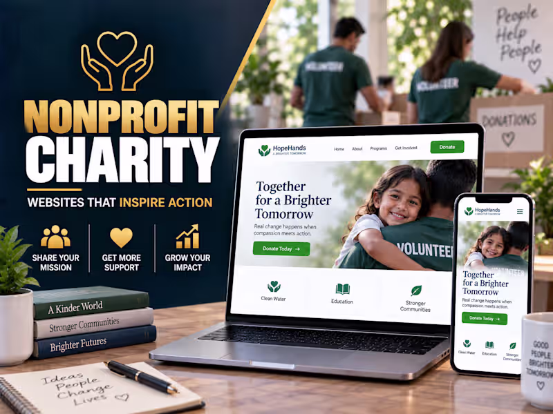 Cover image for 🫶 Nonprofit Website Design | WordPress Charity Website Designer