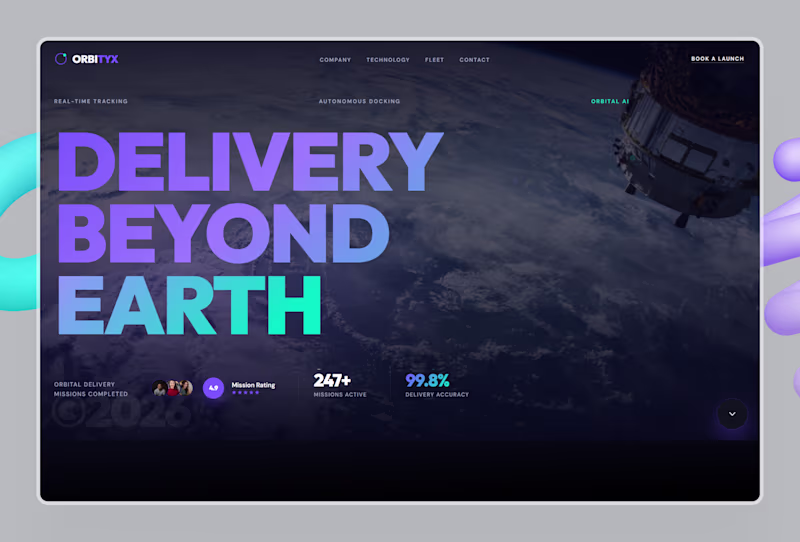 Cover image for ORBITYX Satellite Logistics Landing Page Design