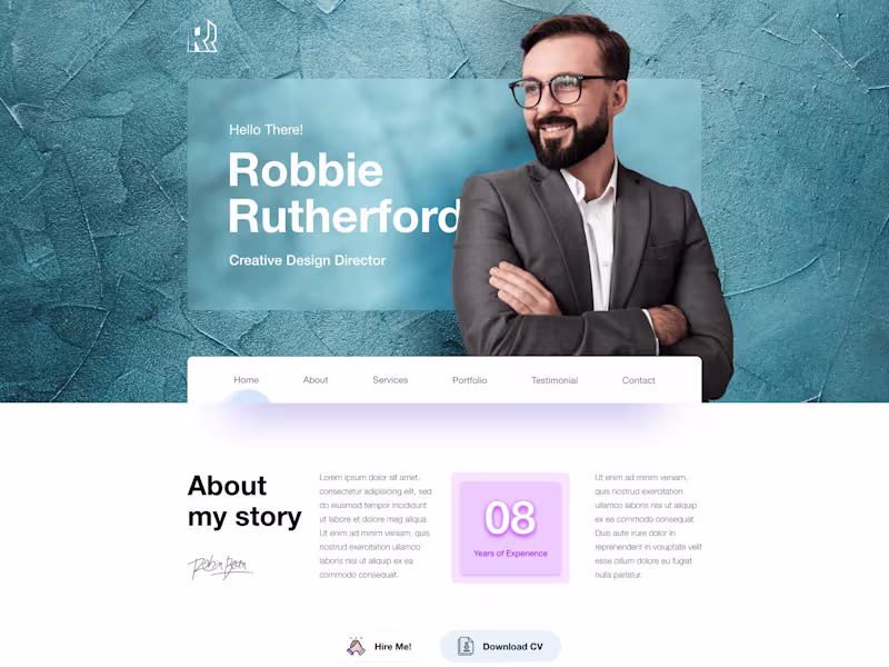 Cover image for Robbie Rutherford | WordPress Personal Portfolio Website
