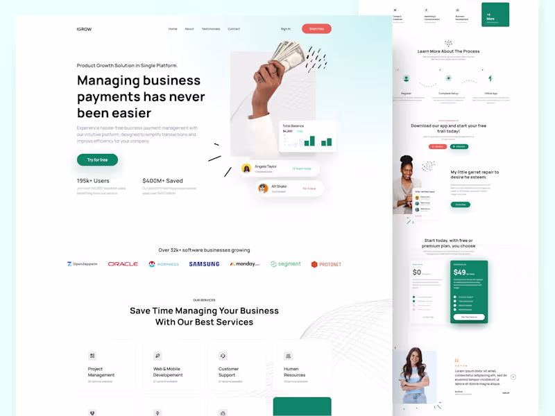 Cover image for IGrow Landing Page