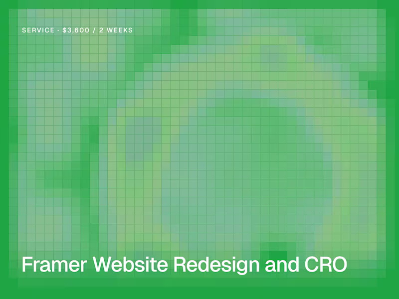 Cover image for Framer Website Redesign and CRO