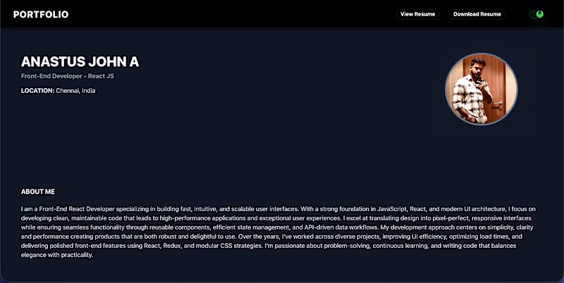Cover image for Sharing my frontend portfolio showcasing React-based UI work...