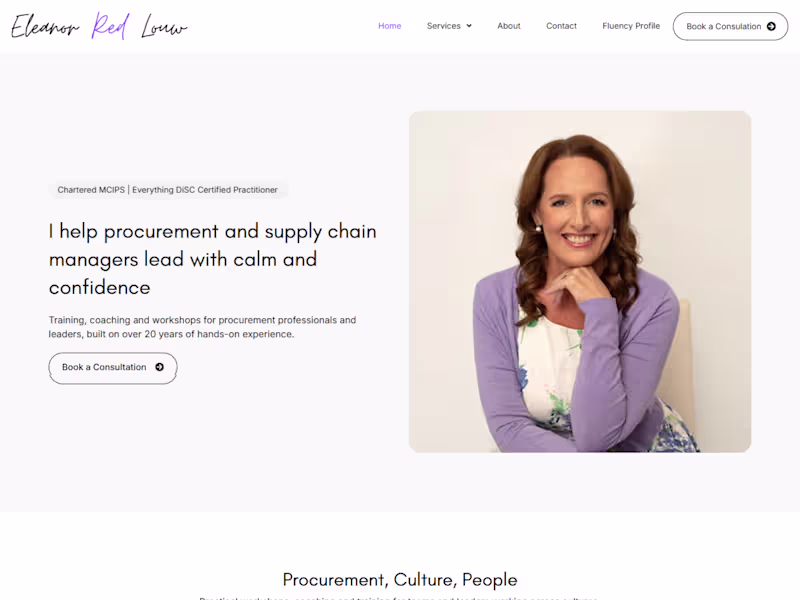 Cover image for Professional Coaching & Training Website for Eleanor Red Louw
