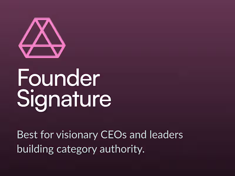 Cover image for Founder Signature