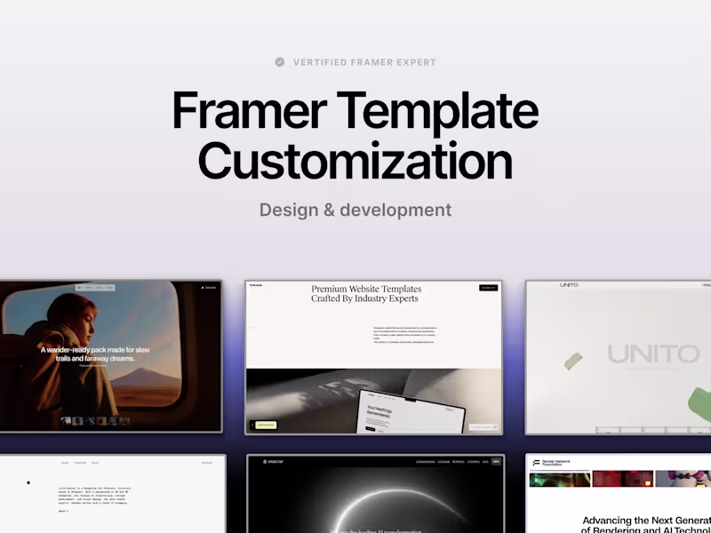 Cover image for Framer Template Customization