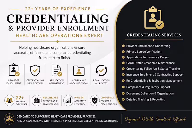 Cover image for Healthcare Credentialing & Provider Enrollment