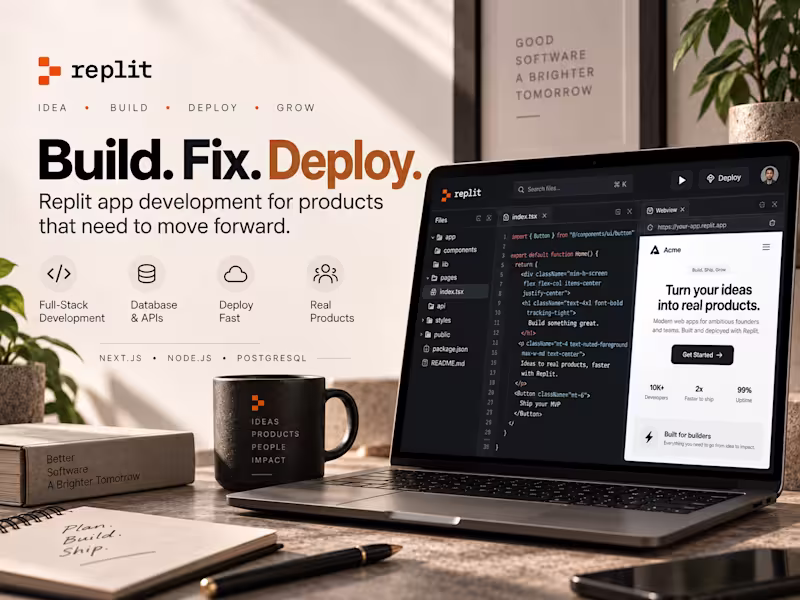 Cover image for Replit App Development | Build, Fix & Deploy