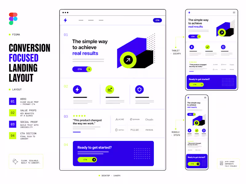 Cover image for Landing Page Design — Dev-Ready Figma File