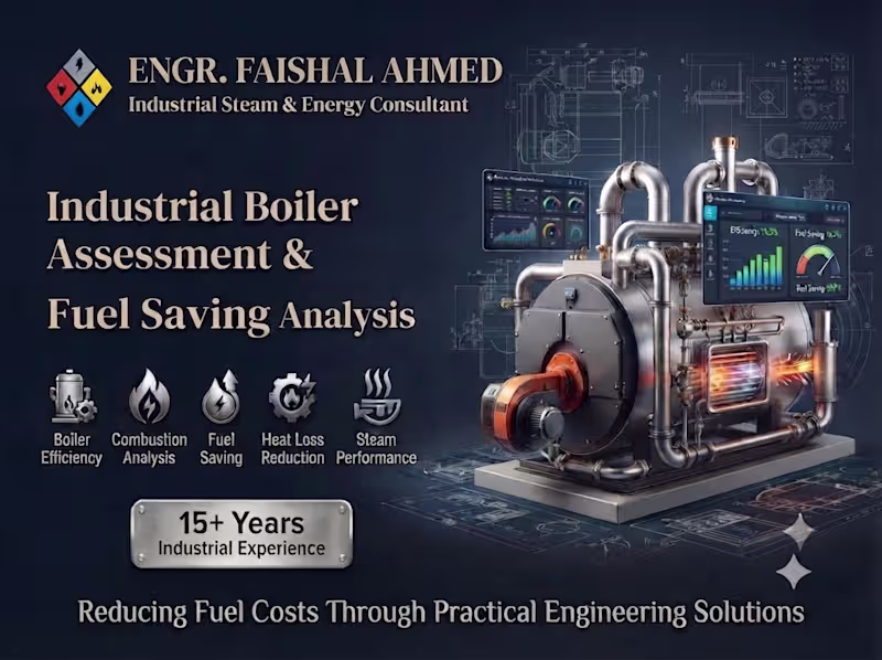 Cover image for Industrial Boiler Efficiency Assessment & Fuel Saving Analysis