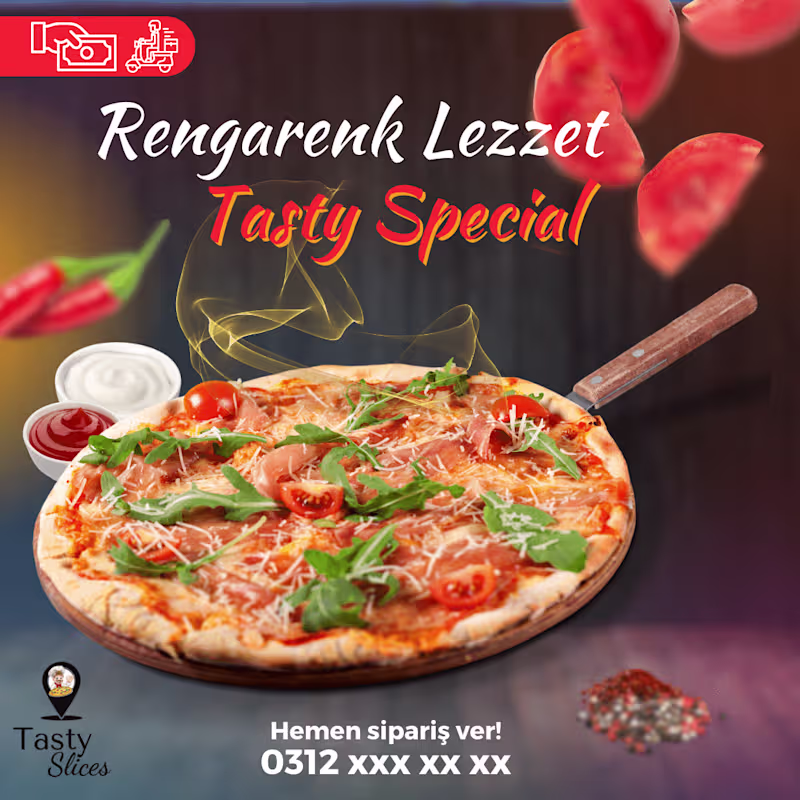 Cover image for Tasty Slices Pizza Social Media Post Desing on Behance