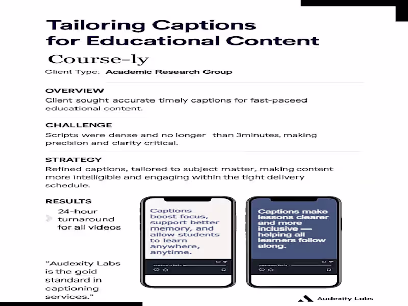 Cover image for Precision Captioning for Fast-Paced Learning Content