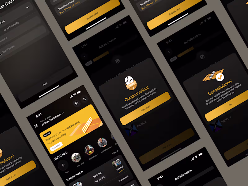 Cover image for Padel Club Management App UI/UX