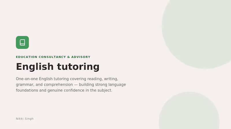 Cover image for English Tutoring