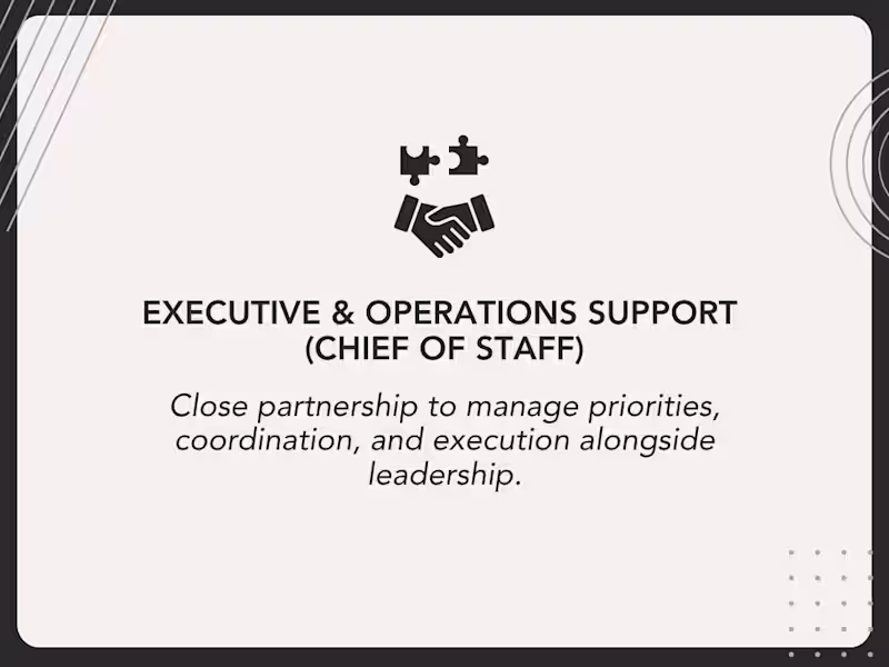 Cover image for  Chief of Staff - Executive & Operations Support