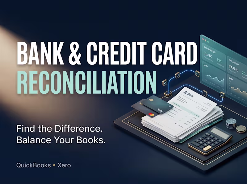Cover image for Bank & Credit Card Reconciliation for QuickBooks & Xero