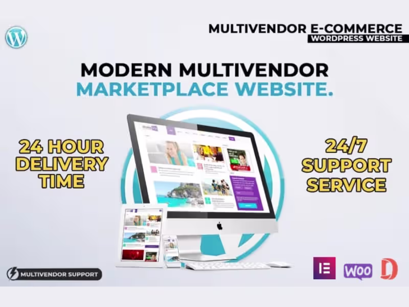 Cover image for I will develop multi vendor website or WordPress ecommerce store