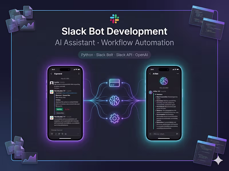 Cover image for Slack Bot Development — AI Assistant & Workflow Automation