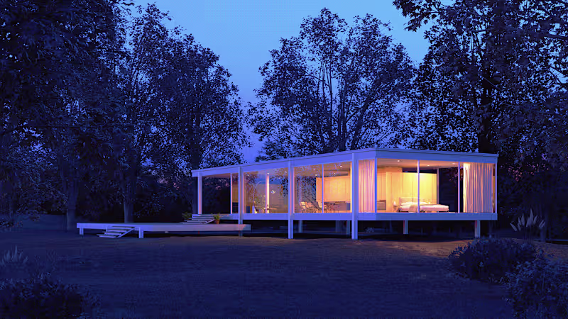 Cover image for Farnsworth House Render | Behance :: Behance