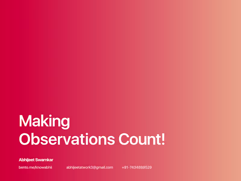 Cover image for Portfolio - Adding Creativity to Observations
