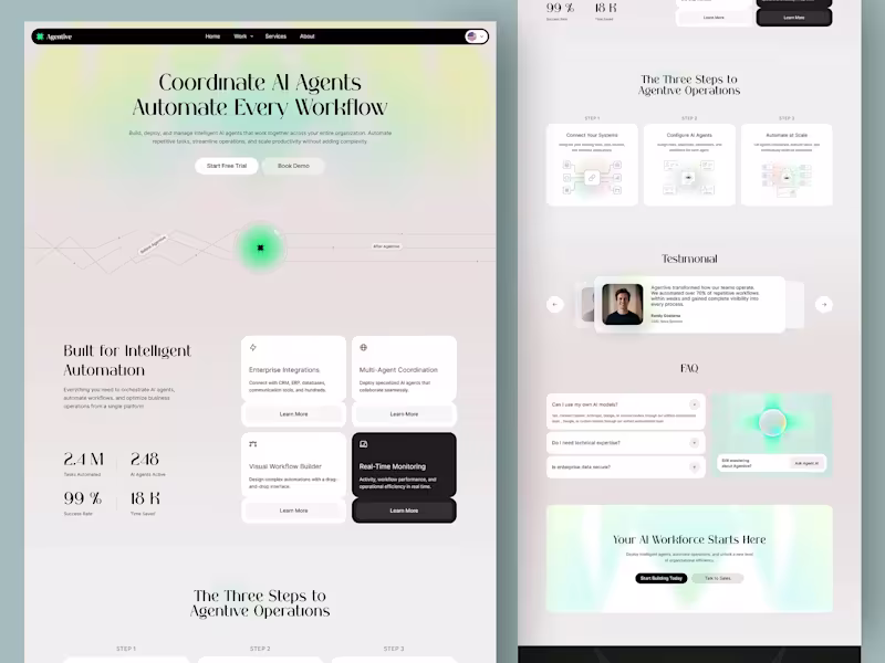 Cover image for AGENTIVE - AI Agent Orchestration Landing Page