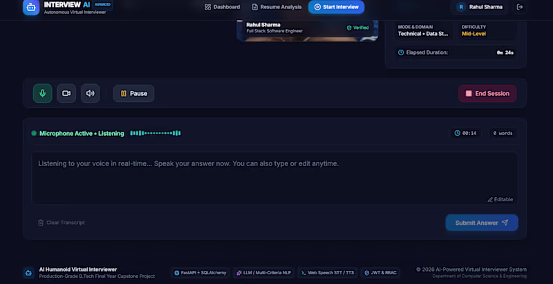 Cover image for AI-powered virtual interview platform for