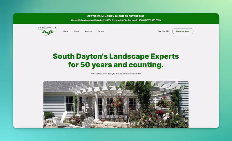 Cover image for Website Redesign for Centerville Landscape