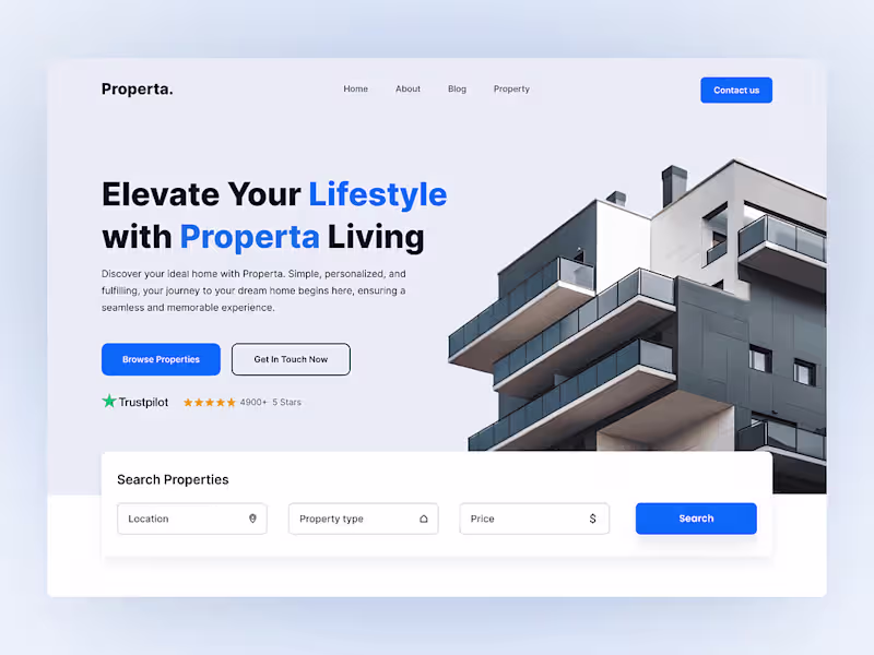 Cover image for Properta Landing Page Design