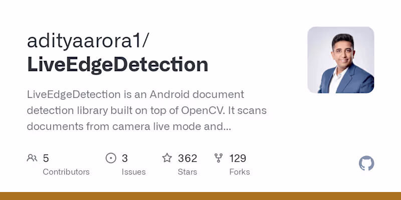 Cover image for LiveEdgeDetection: Android Document Detection Library