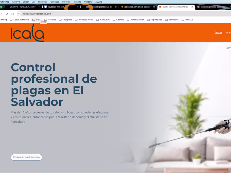 Cover image for Icala | control profesional de plagas en El Salvador