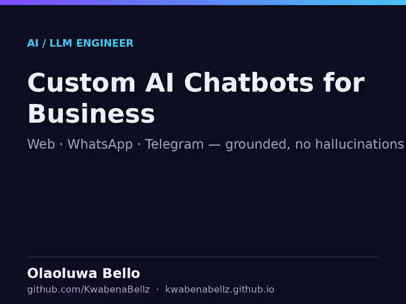 Cover image for Custom AI chatbot for your business (web, WhatsApp, Telegram)