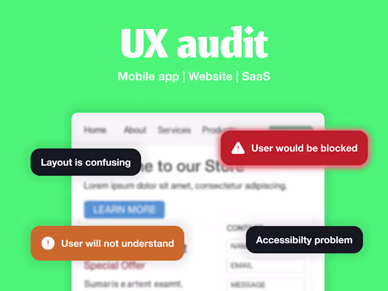 Cover image for Audit your website or app design (UX)