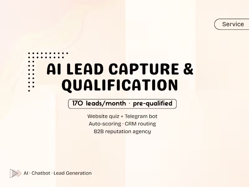 Cover image for AI Lead Capture & Qualification — Web and Telegram