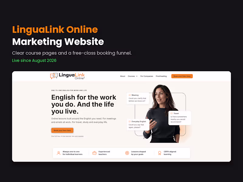 Cover image for LinguaLink Online: Marketing Website