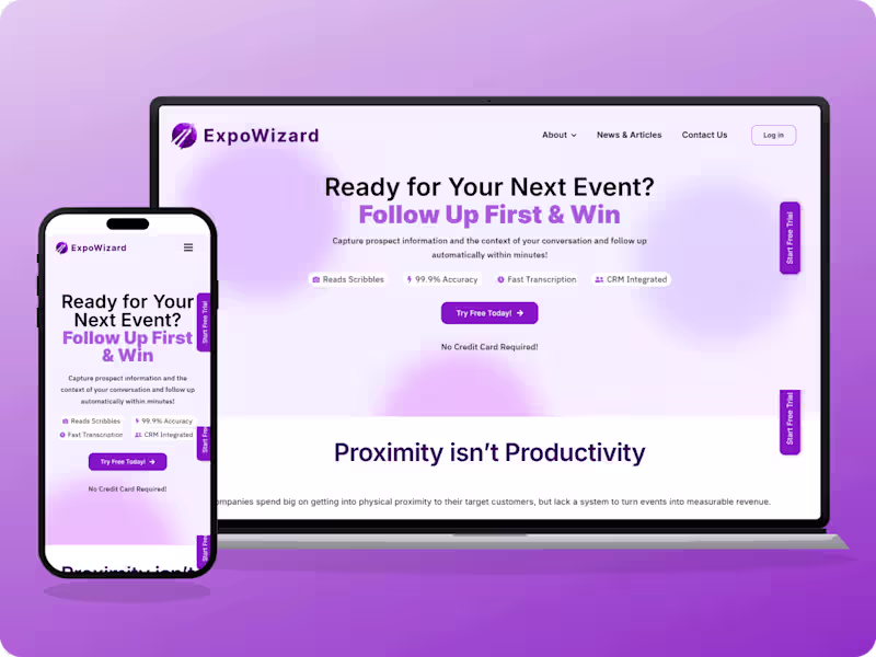 Cover image for ExpoWizard - B2B SaaS Website Design & Development
