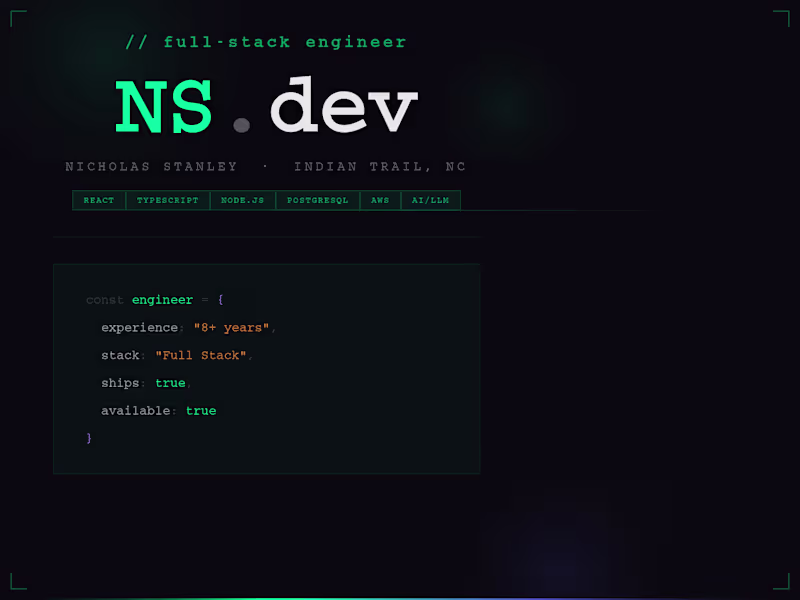 Cover image for Full Stack Engineer | React, TypeScript & Node.js