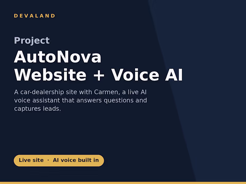 Cover image for AutoNova — Website + AI