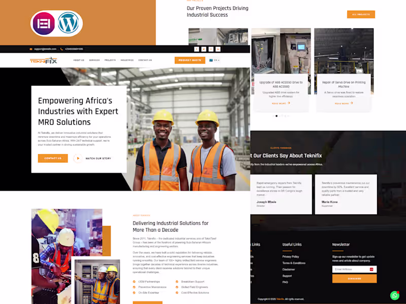 Cover image for Teknifix Industrial Solutions Website Redesign