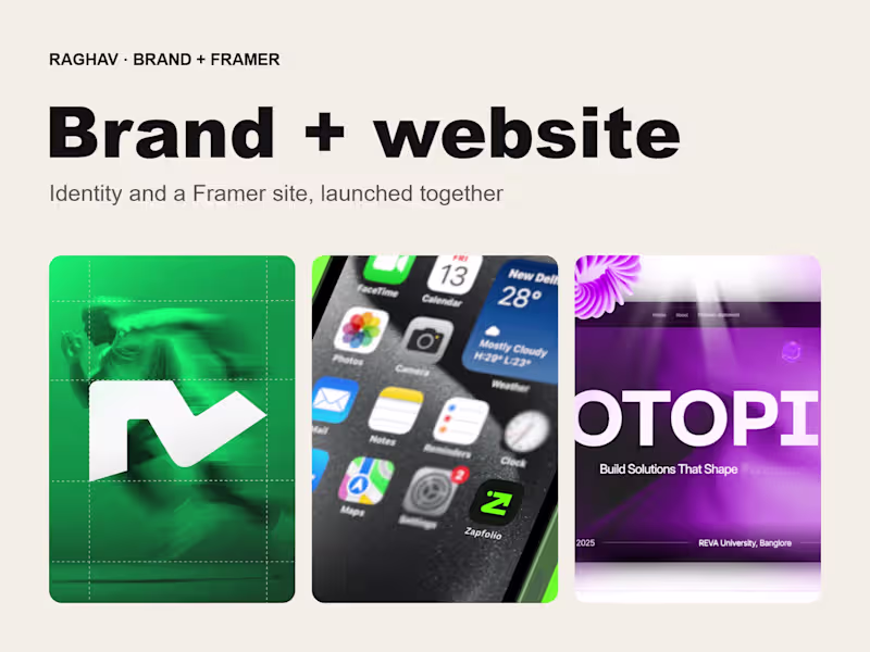 Cover image for Brand identity + Framer website (launch package)